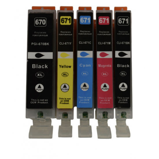 Generic Canon PGI670XL CLI671XL Ink Cartridge Full Set Tonerink brand (5 cartridges) Generic Canon PGI670XL CLI671XL Ink Cartridge Full Set Tonerink brand (5 cartridges)
