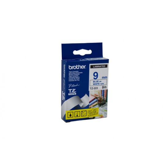 Brother 9mm Blue Text On White Tape - 8 metres Tonerink Brand Tonerink Brand Brother 9mm Blue Text On White Tape - 8 metres Tonerink Brand Tonerink Brand