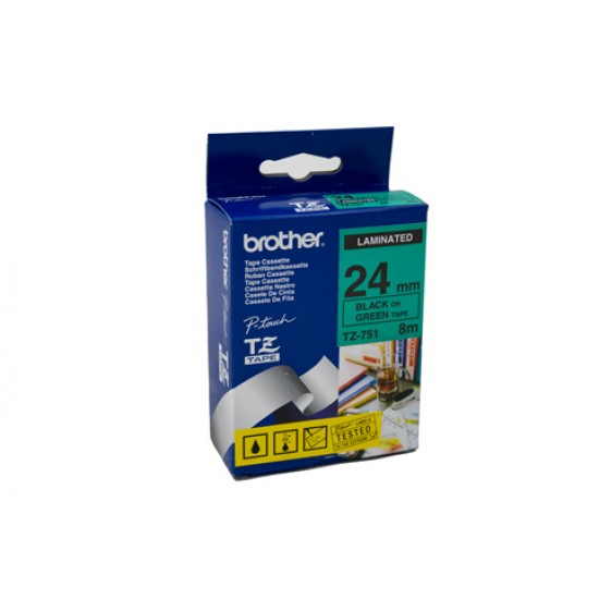 Brother TZ751 Black/Green 24mm Brother TZ751 Black/Green 24mm