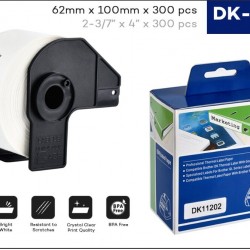 Compatible with Brother DK11202 Shipping/Name Badge Labels 62mm x 100mm x300