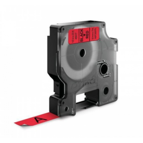 Compatible Dymo 45017 Label Tape Black on Red 12mm x 7m Compatible Dymo 45017 Label Tape Black on Red 12mm x 7m